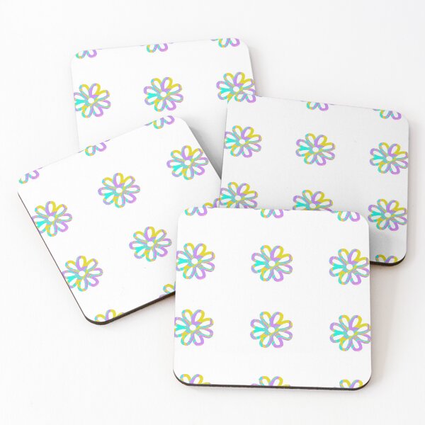 Item preview, multicoloured flowers (pink green yellow) designed and sold by KikasArt.
