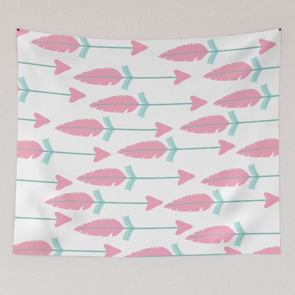 Item preview, Preppy Bohemian Chic Pink Teal Feather Boho Arrows designed and sold by IamTrending.