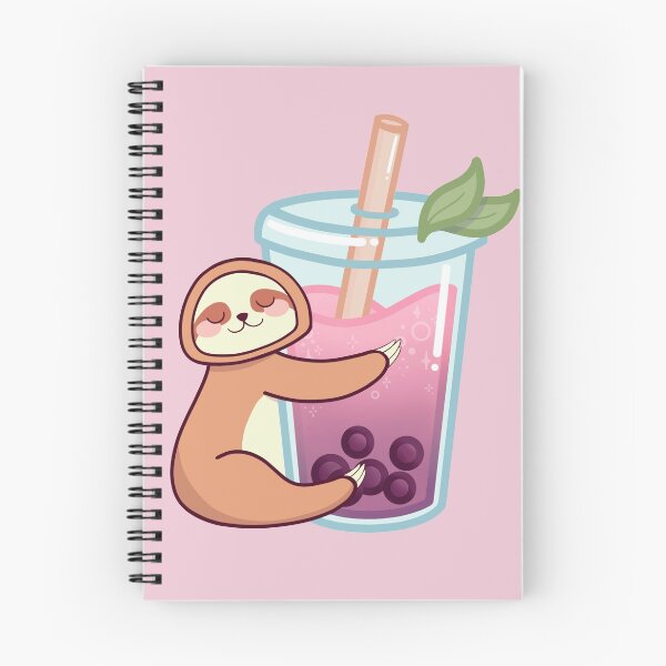 Item preview, Cute sloth with pink bubble tea designed and sold by petinmypocket.
