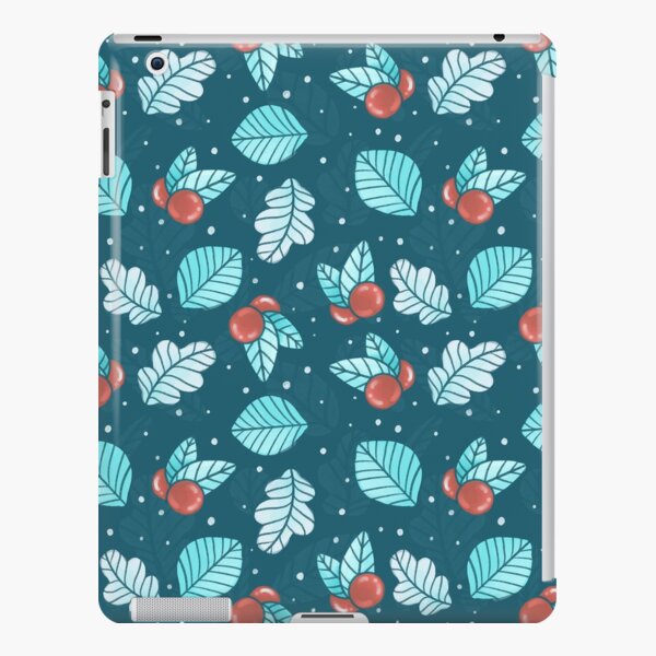 Festive Nordic Holiday Floral Pattern with Leaves and Lingonberries iPad Snap Case