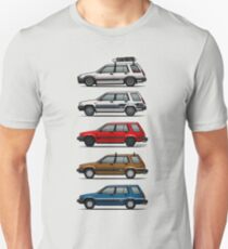 Stack Of Toyota Tercel Sr5 4wd Al25 Wagons Unisex T-Shirt