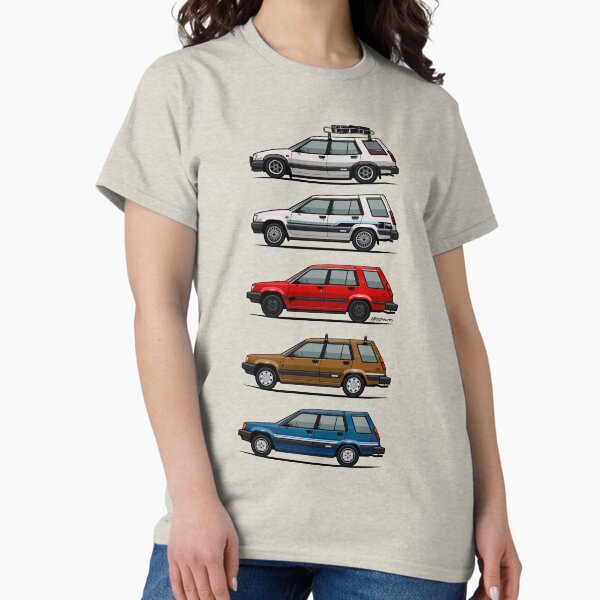 Vista previa del artículo con la obra «Pila de Toyota Tercel Sr5 4wd Al25 Wagons», diseñado y vendido por Monkey Crisis On Mars.