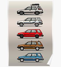 Stack Of Toyota Tercel Sr5 4wd Al25 Wagons Poster