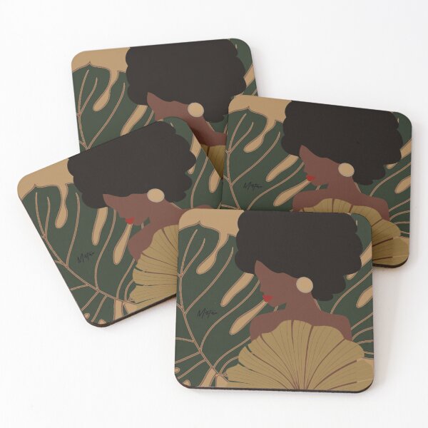 Item preview, Black woman side profile designed and sold by Marakiprints.