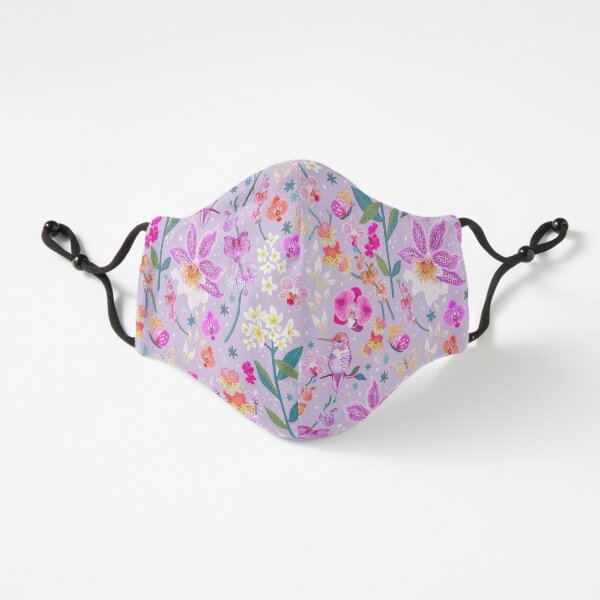 Orchid Garden on Lavender Fitted 3-Layer