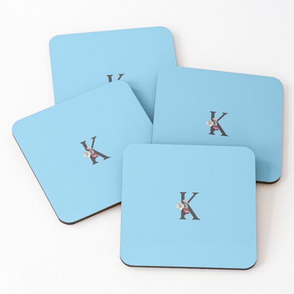 Item preview, Black On Blue Monogram Letter K | Floral Alphabet designed and sold by SerendipityNow.