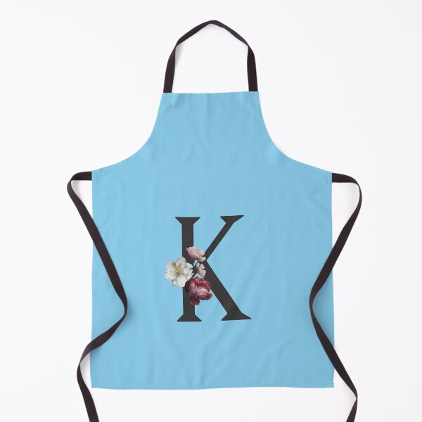 Item preview, Black On Blue Monogram Letter K | Floral Alphabet designed and sold by SerendipityNow.