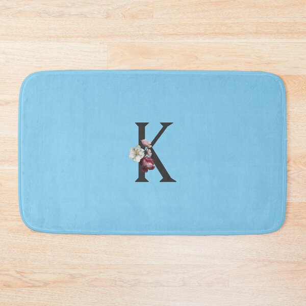 Item preview, Black On Blue Monogram Letter K | Floral Alphabet designed and sold by SerendipityNow.