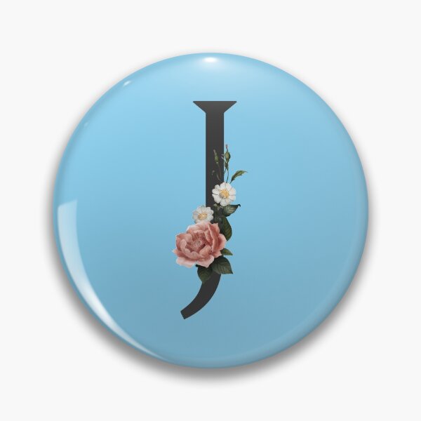 Item preview, Black On Blue Monogram Letter J | Floral Alphabet designed and sold by SerendipityNow.