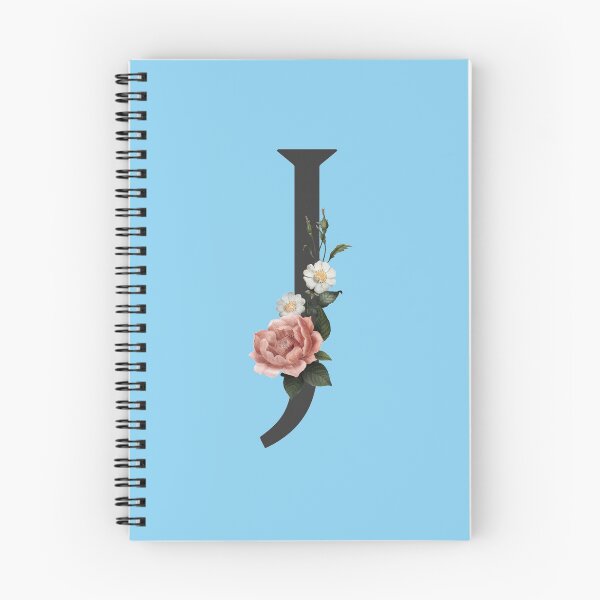 Item preview, Black On Blue Monogram Letter J | Floral Alphabet designed and sold by SerendipityNow.