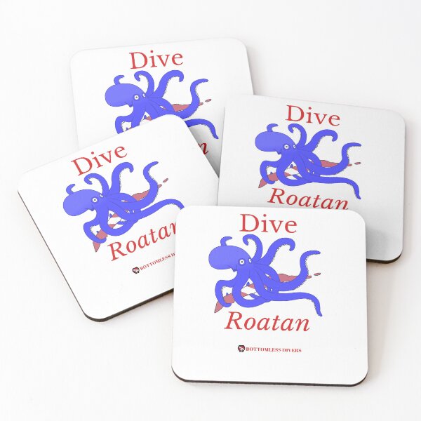 Item preview, Dive Roatan Blue Octopus with Red Font designed and sold by BottomlessDiver.