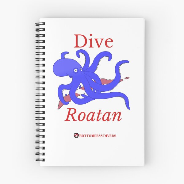 Item preview, Dive Roatan Blue Octopus with Red Font designed and sold by BottomlessDiver.