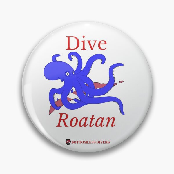 Item preview, Dive Roatan Blue Octopus with Red Font designed and sold by BottomlessDiver.
