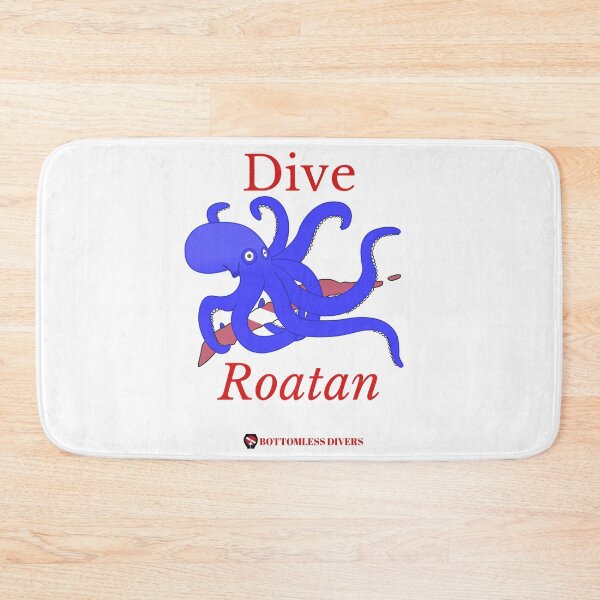 Item preview, Dive Roatan Blue Octopus with Red Font designed and sold by BottomlessDiver.