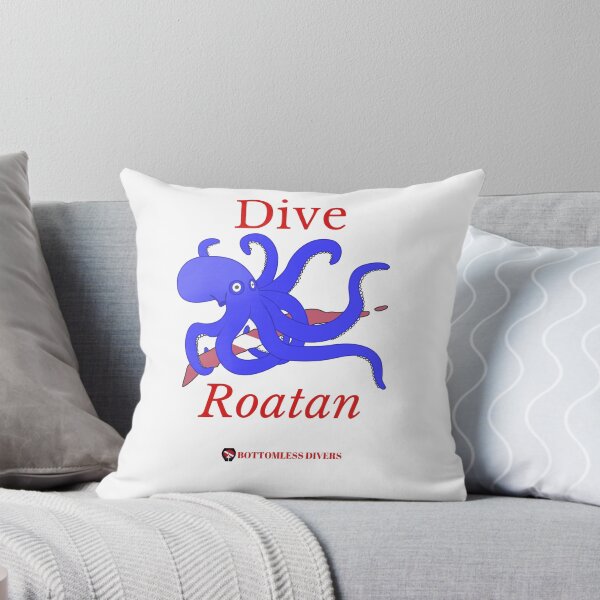 Item preview, Dive Roatan Blue Octopus with Red Font designed and sold by BottomlessDiver.