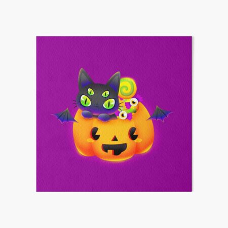 Trick-or-Treat Cat Art Board Print