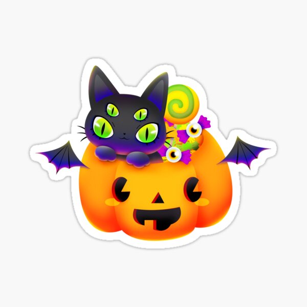 Trick-or-Treat Cat Sticker