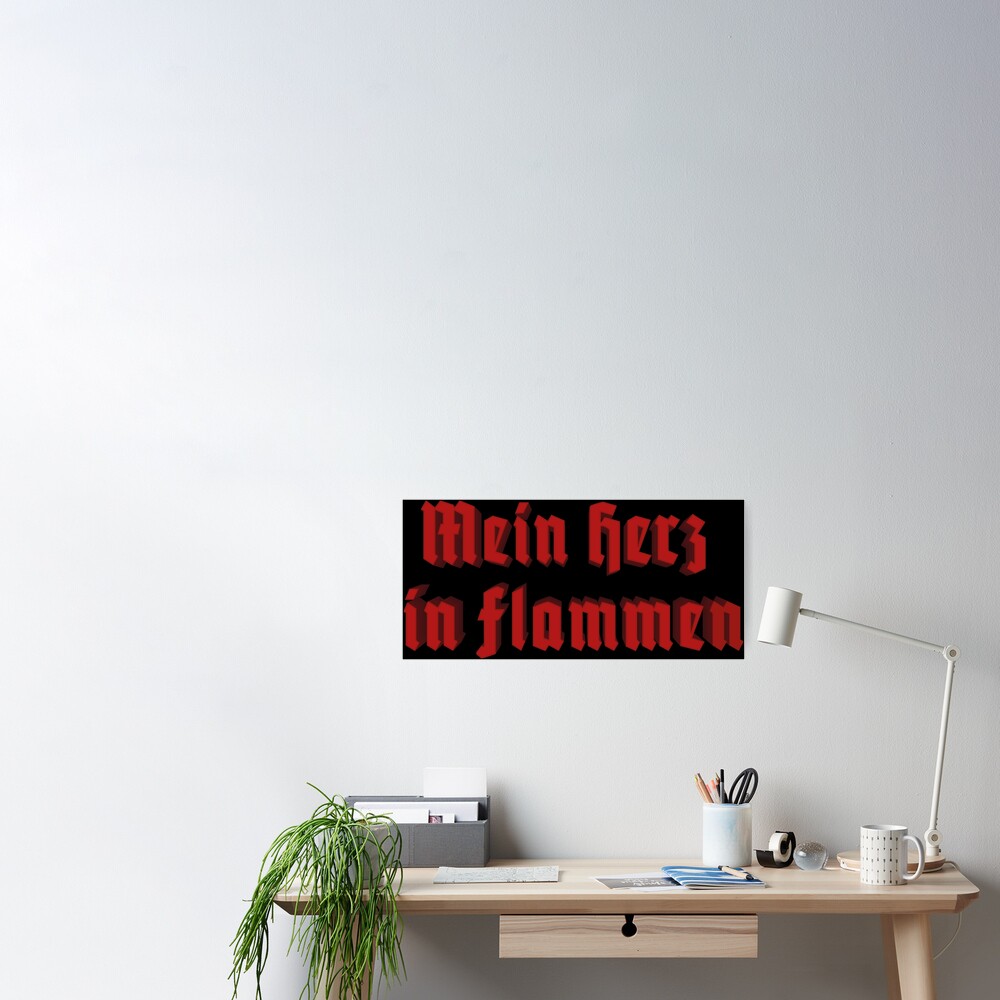Mein herz in flammen Sticker for Sale by Mansemat