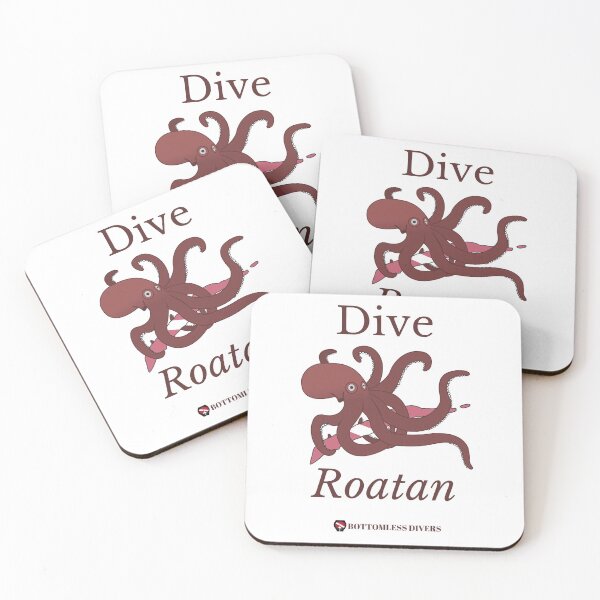 Item preview, Dive Roatan Brown Octopus with Brown Font designed and sold by BottomlessDiver.