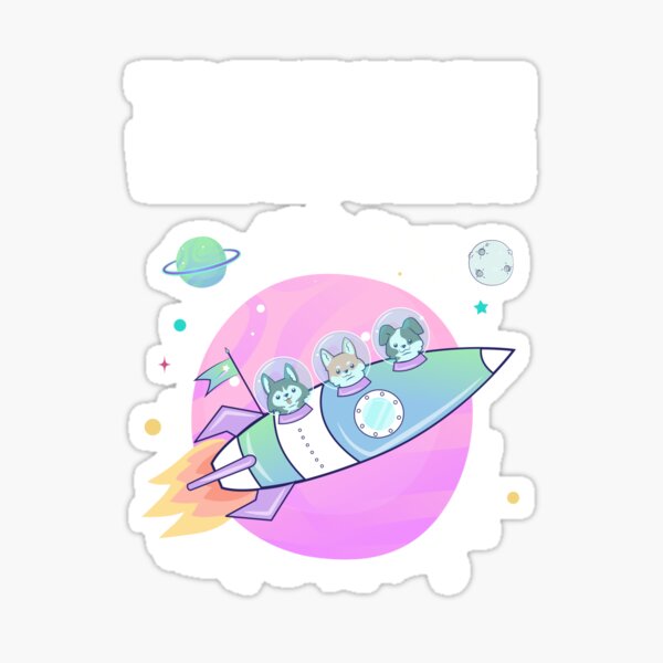 Puppy Rocket - dog astronauts. Sticker