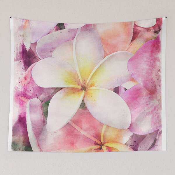 Item preview, Tropical Hawaiian plumeria flower designed and sold by SilverSpiral.