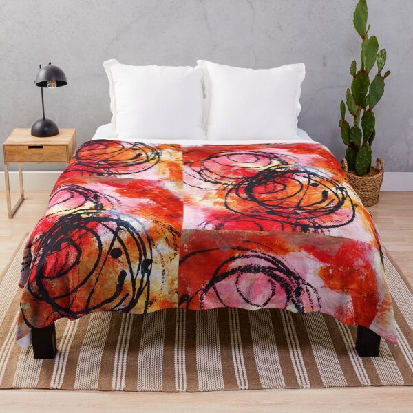 Item preview, Modern Hand Painted Abstract Art Red Pink Orange designed and sold by NancyMerkle.