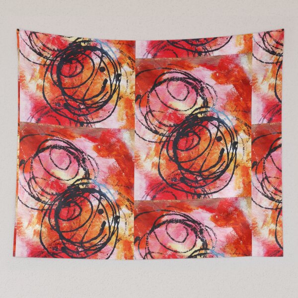 Item preview, Modern Hand Painted Abstract Art Red Pink Orange designed and sold by NancyMerkle.