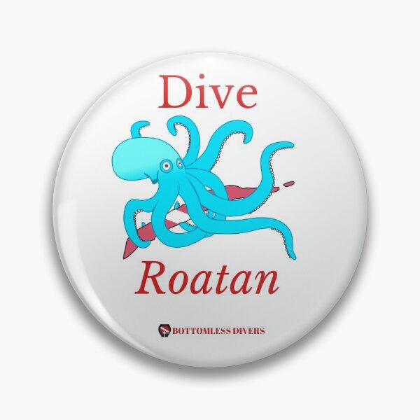 Item preview, Dive Roatan Light Blue Octopus with Red Font designed and sold by BottomlessDiver.