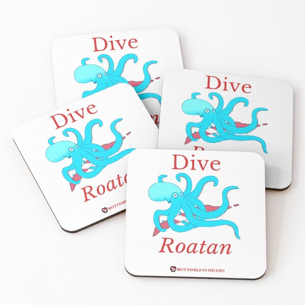 Item preview, Dive Roatan Light Blue Octopus with Red Font designed and sold by BottomlessDiver.