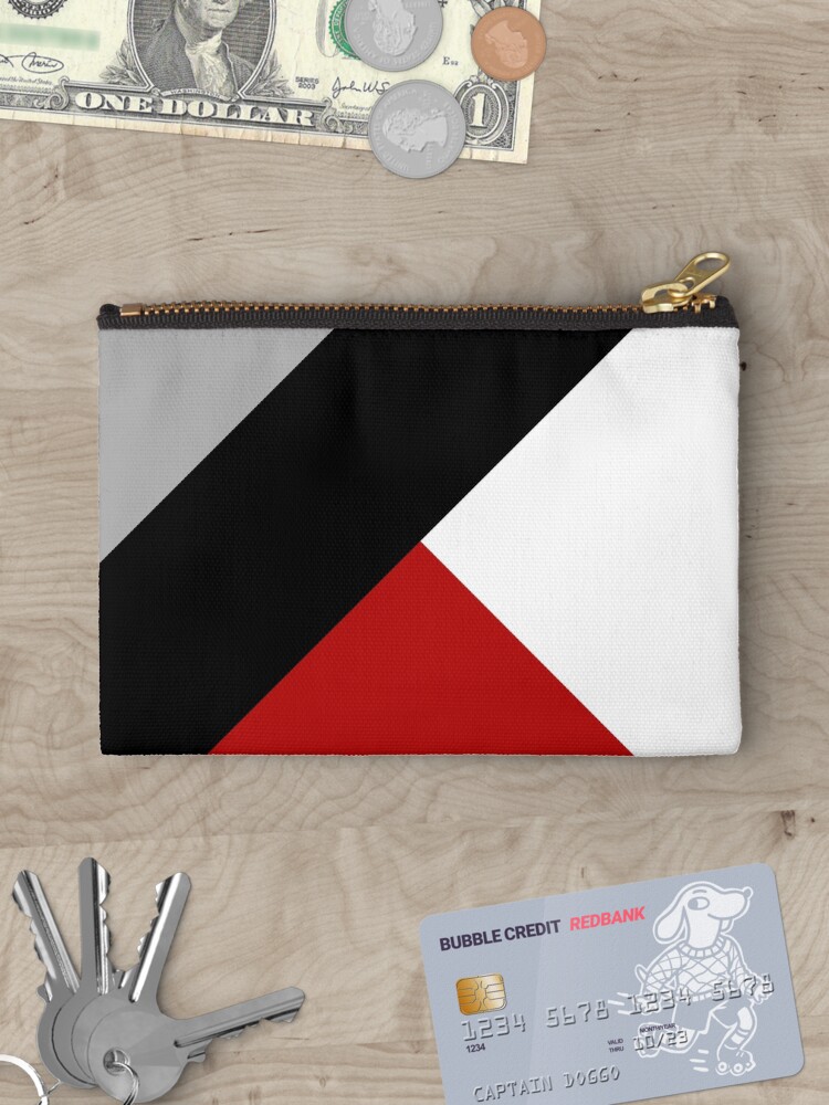 Thumbnail 3 of 4, Zipper Pouch, Black diagonal stripe with triangles designed and sold by BattaAnastasia.