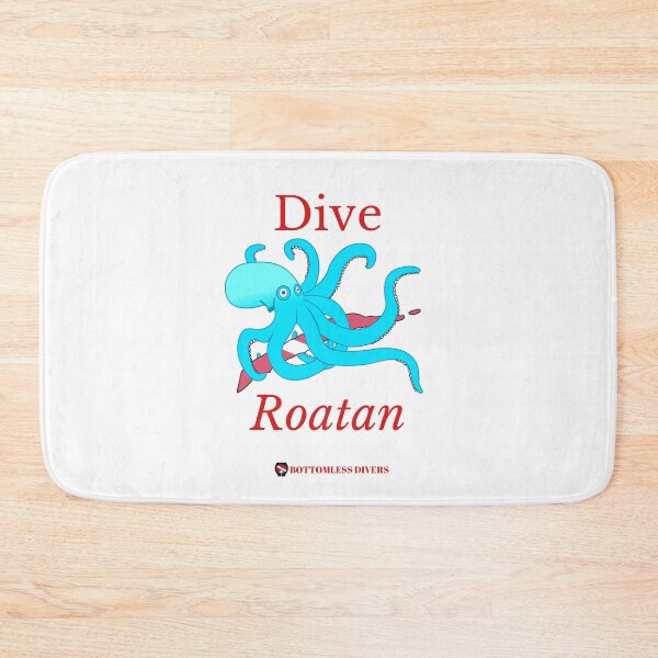 Item preview, Dive Roatan Light Blue Octopus with Red Font designed and sold by BottomlessDiver.