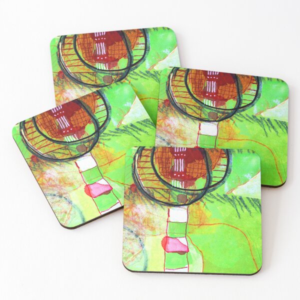 Item preview, Modern Hand Painted Abstract Art Red and Green designed and sold by NancyMerkle.