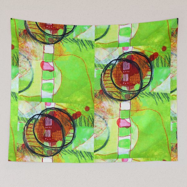 Item preview, Modern Hand Painted Abstract Art Red and Green designed and sold by NancyMerkle.