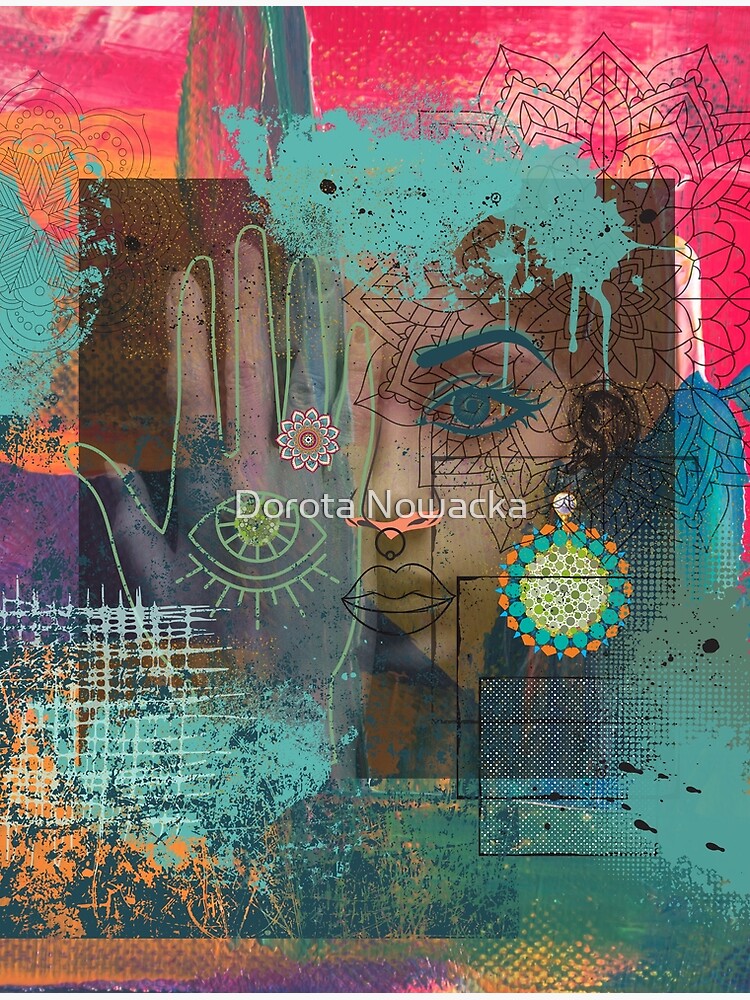 Intuition // abstract collage modern spiritual multicolour artwork design  Poster for Sale by Dorota Nowacka