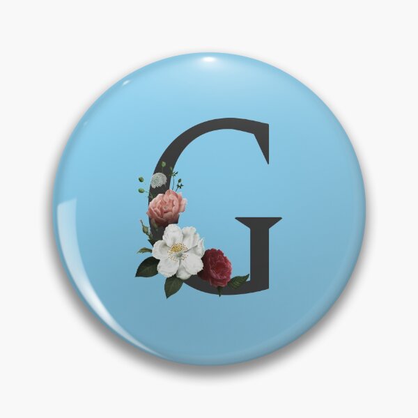 Item preview, Black On Blue Monogram Letter G | Floral Alphabet designed and sold by SerendipityNow.