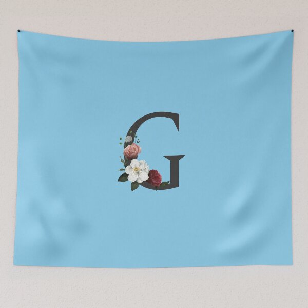 Item preview, Black On Blue Monogram Letter G | Floral Alphabet designed and sold by SerendipityNow.