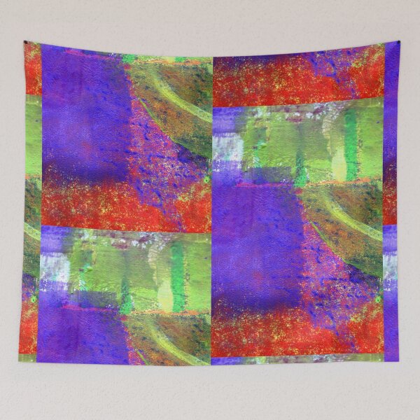 Item preview, Modern Hand Painted Abstract Art Red and Green designed and sold by NancyMerkle.