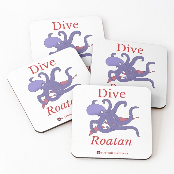 Item preview, Dive Roatan Purple Octopus with Red Font designed and sold by BottomlessDiver.