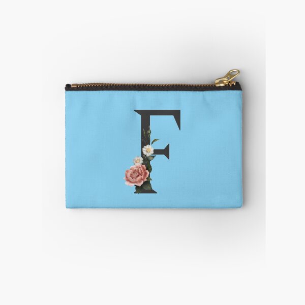 Item preview, Black On Blue Monogram Letter F | Floral Alphabet designed and sold by SerendipityNow.