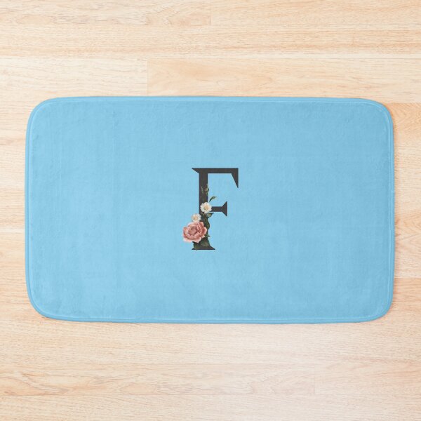 Item preview, Black On Blue Monogram Letter F | Floral Alphabet designed and sold by SerendipityNow.