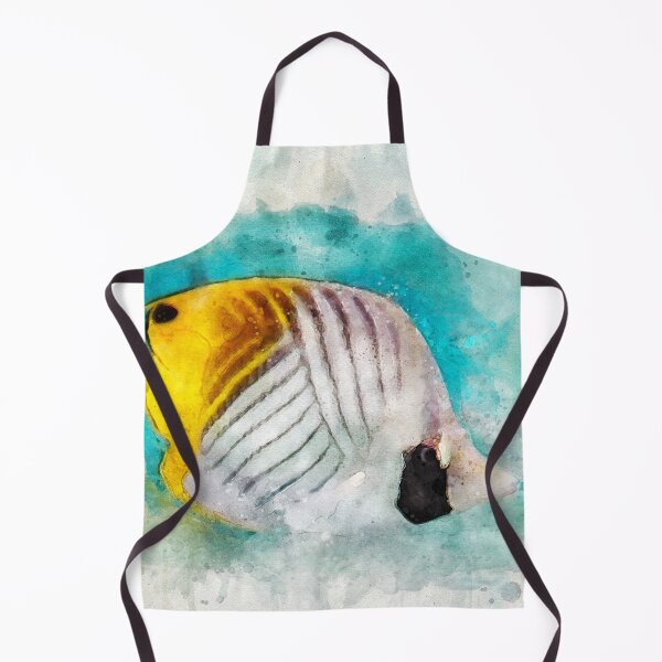 Item preview, Hawaiian threadfin butterflyfish coral reef fish designed and sold by SilverSpiral.