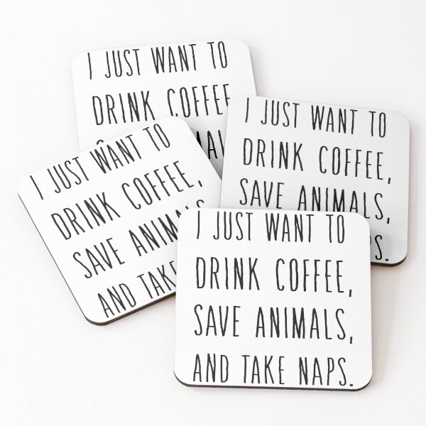 Item preview, Drink Coffee Save Animals Take Naps Animal Welfare designed and sold by Two Left Hands Design.
