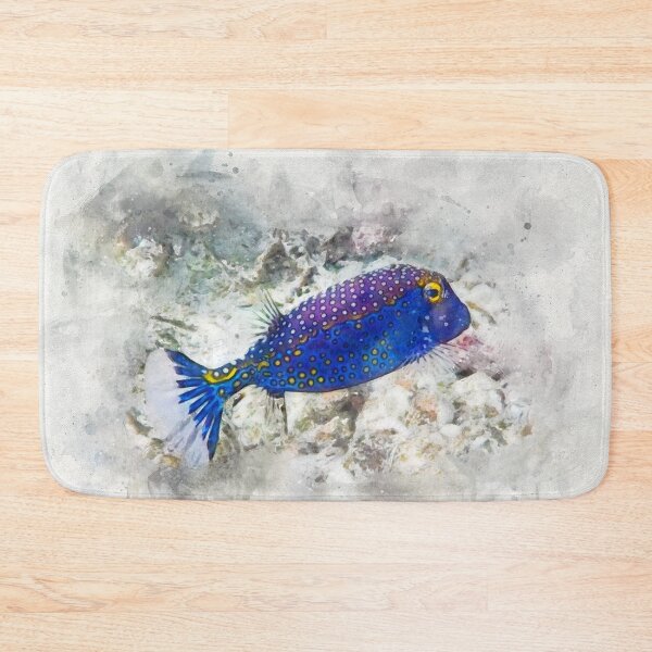 Item preview, Hawaiian spotted boxfish coral reef fish designed and sold by SilverSpiral.