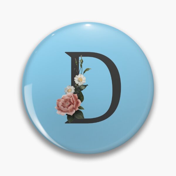 Item preview, Black On Blue Monogram Letter D | Floral Alphabet designed and sold by SerendipityNow.