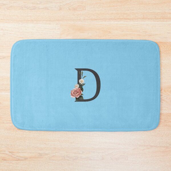 Item preview, Black On Blue Monogram Letter D | Floral Alphabet designed and sold by SerendipityNow.