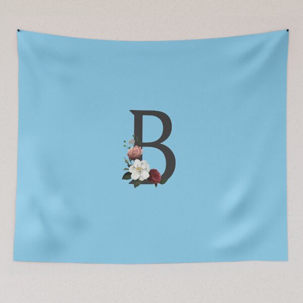 Item preview, Black On Blue Monogram Letter B | Floral Alphabet designed and sold by SerendipityNow.