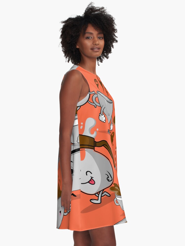 Alternate view of Funny Coffee Cups A-Line Dress