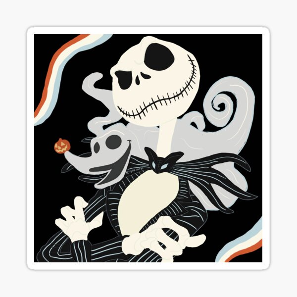 The Pumpkin King Jack Skellington and Zero Sticker