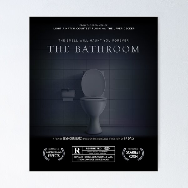 Item preview, The Bathroom Funny Horror Movie Poster Sign designed and sold by BrianSmith84.