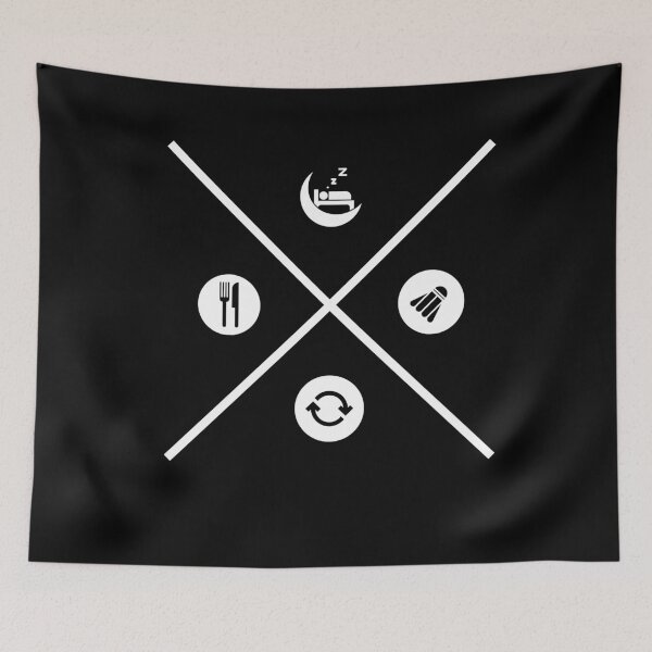 Item preview, Eat Sleep Badminton Repeat designed and sold by Dailyartsie.